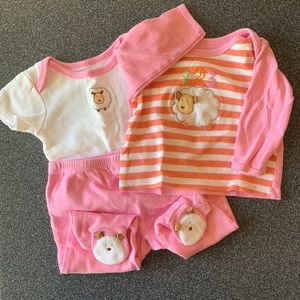 Baby 3 piece set with sheep. 3-6m size.